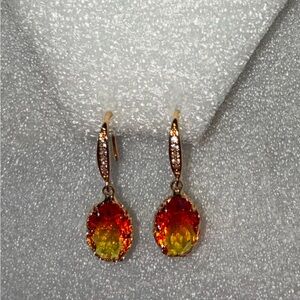 HIGH GRADE STUNNING FIRE AND ICE PIERCED EARRINGS